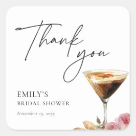 Adesivo Quadrado O Amor Está a Fermentar Chá de Noiva Elegante