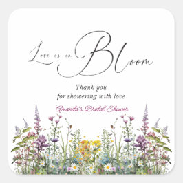 Adesivo Quadrado O Amor Está em Flor Chá de Noiva das Flores Silves