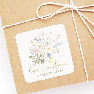 Adesivo Quadrado O amor está em flor Jardim Floral Casamento