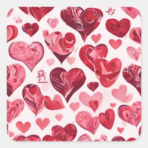 Adesivo Quadrado O amor está na design do coração do ar