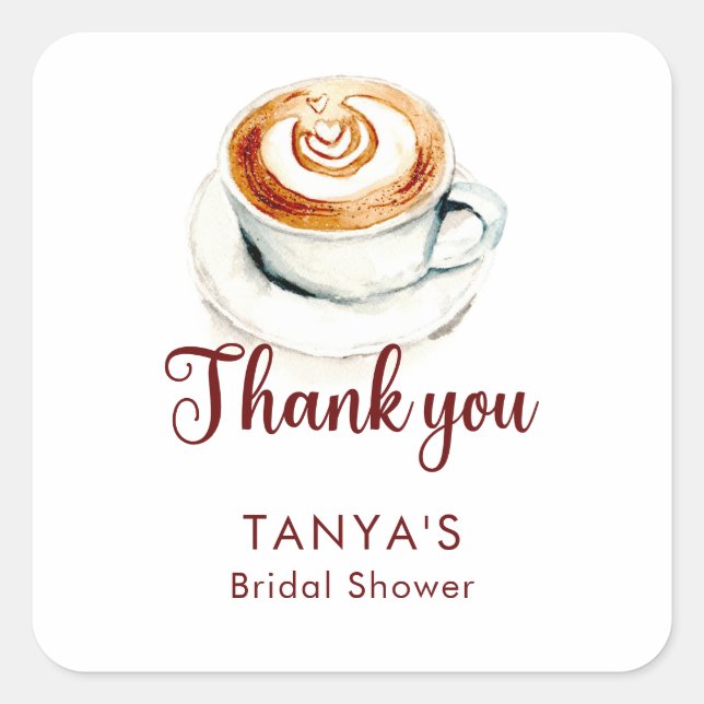 Adesivo Quadrado O Amor Está no Preparo Chá de Panela de Noiva Pers (Frente)