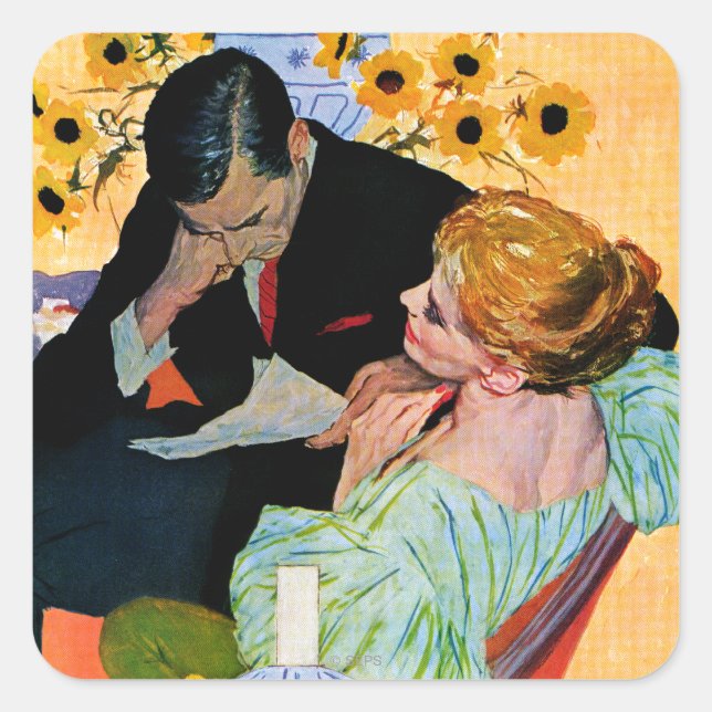 Adesivo Quadrado O amor morre lentamente (Frente)