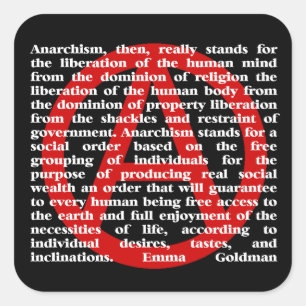 Adesivo Quadrado O Anarquismo É Um Vinheta De Citação