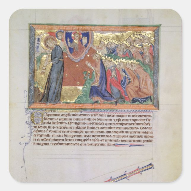 Adesivo Quadrado O anjo 7 soprando sua trompete (Frente)