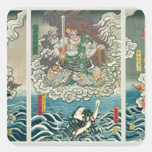 Adesivo Quadrado O ator Ichikawa Ebizo V como a deidade Fudo Myoo