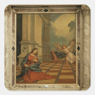 Adesivo Quadrado O aviso de Malchiostro, c.1520 (óleo no painel