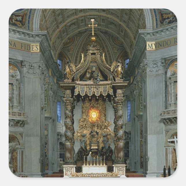 Adesivo Quadrado O Baldacchino, o altar alto e a cadeira (Frente)
