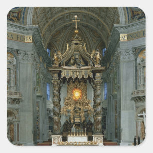 Adesivo Quadrado O Baldacchino, o altar alto e a cadeira