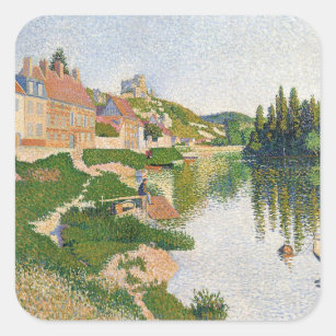 Adesivo Quadrado O banco de rio, Pequeno-Andely, 1886