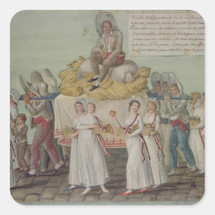 Adesivo Quadrado O banquete da agricultura em 1796 em Paris