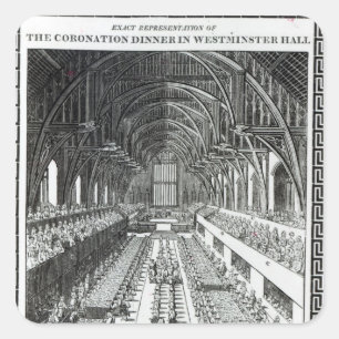 Adesivo Quadrado O banquete da coroação em Westminster Hall