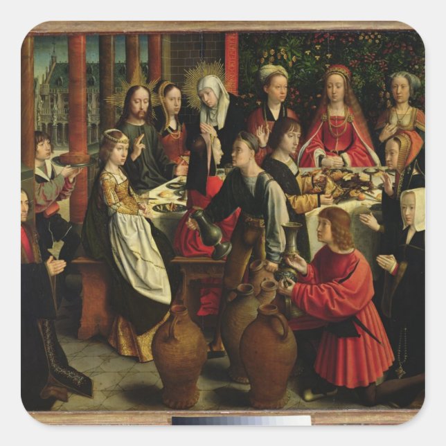 Adesivo Quadrado O Banquete do Casamento no Cana, c.1500-03 (Frente)