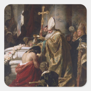 Adesivo Quadrado O baptismo de Vajk