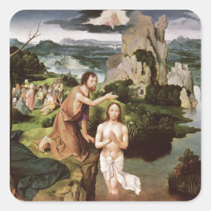 Adesivo Quadrado O baptismo do cristo, c.1515