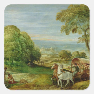 Adesivo Quadrado O baptismo do Eunuch etíope