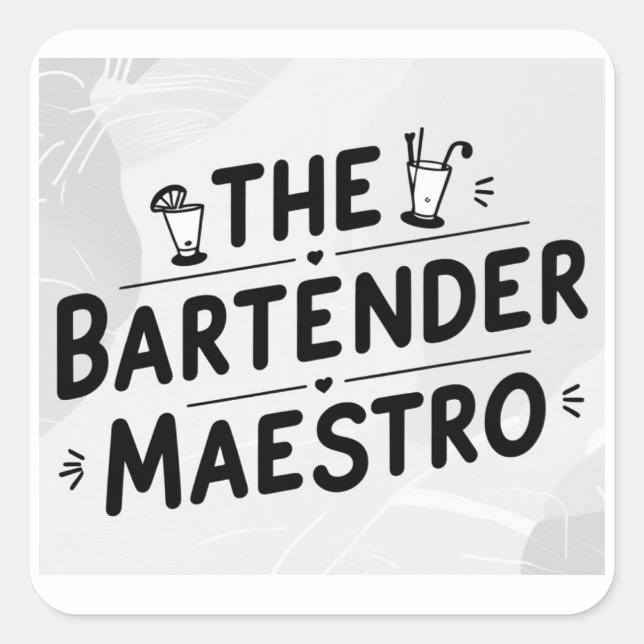 Adesivo Quadrado O barman Maestro  (Frente)