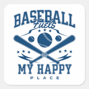 Adesivo Quadrado O Baseball Comanda Meu Lugar Feliz