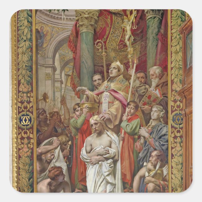 Adesivo Quadrado O batismo de Clovis I (Frente)