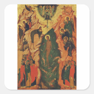 Adesivo Quadrado O Batismo de Cristo ícone bizantino