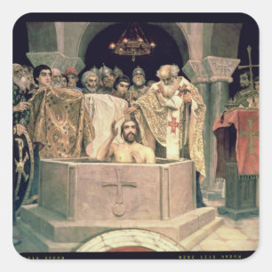 Adesivo Quadrado O batismo do duque grande Vladimir, 1885-96