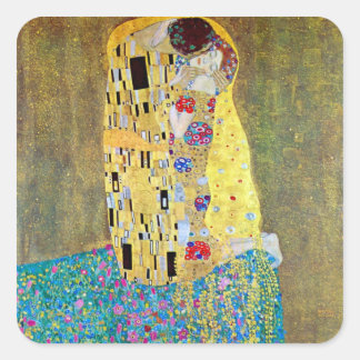 Adesivo Quadrado O Beijo 2 de Gustav Klimt
