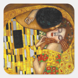 Adesivo Quadrado O Beijo Gustav Klimt