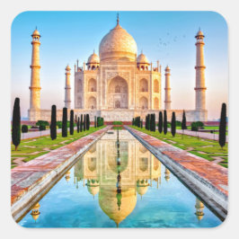Adesivo Quadrado O Belo Marble Branco Taj Mahal da Índia