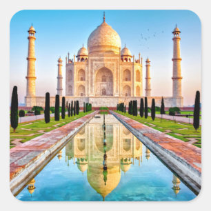Adesivo Quadrado O Belo Marble Branco Taj Mahal da Índia