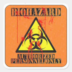 Adesivo Quadrado O Biohazard autorizou pessoais somente