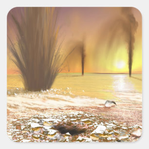 Adesivo Quadrado O boné polar sul marciano