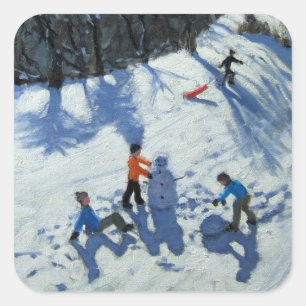 Adesivo Quadrado O boneco de neve 2