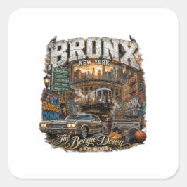 Adesivo Quadrado O Bronx Nova York Boogie Down Colagem Urbana