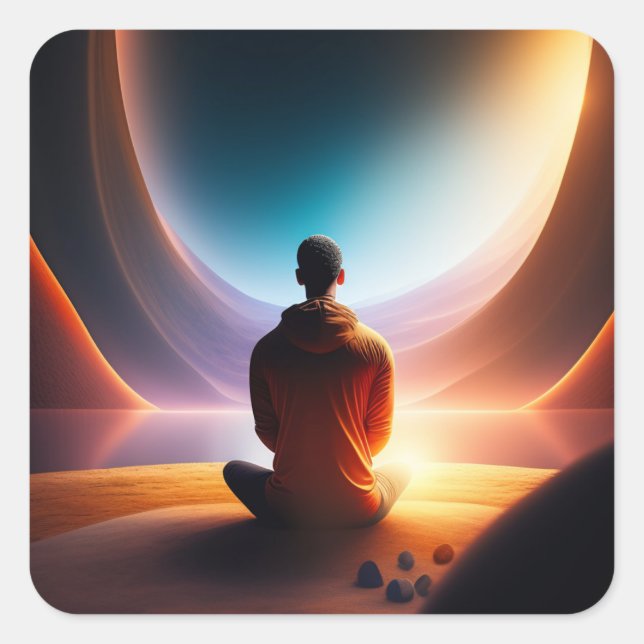 Adesivo Quadrado O Buda Cósmico | (Frente)