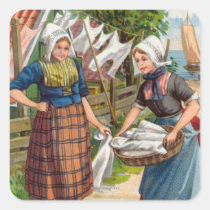 Adesivo Quadrado O cacau holandês real de Bensdorp