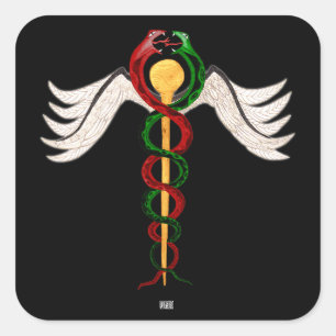 Adesivo Quadrado O Caduceus