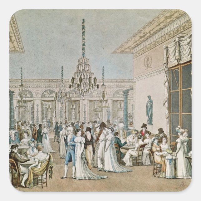 Adesivo Quadrado O Café Frascati em 1807 (Frente)