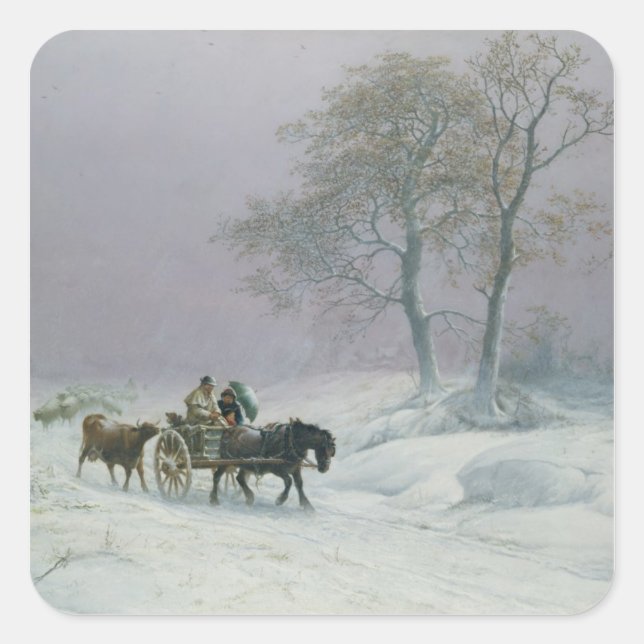 Adesivo Quadrado O caminho da vitória para o mercado (Frente)