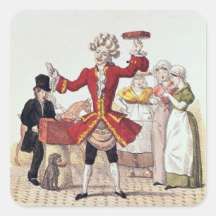 Adesivo Quadrado O Cantor de Rua, gravado por Alois Senefelder