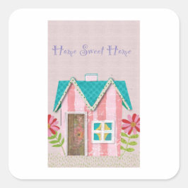 Adesivo Quadrado O Capricho da Assinatura (Rosa e Turquesa)