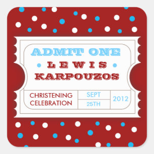 Adesivo Quadrado O carnaval azul branco vermelho admite uma