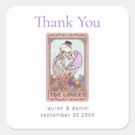 Adesivo Quadrado O Cartão De Tarot Gótico Nos Casou Obrigado