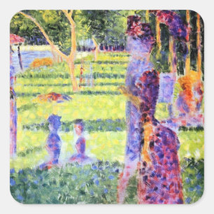 Adesivo Quadrado O Casal de Georges Seurat, Vintage Pointillism