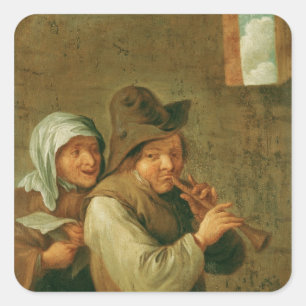 Adesivo Quadrado O casal idoso