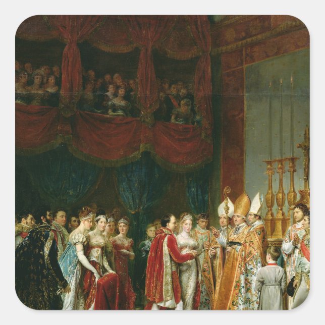 Adesivo Quadrado O Casamento de Napoleão I e Marie (Frente)