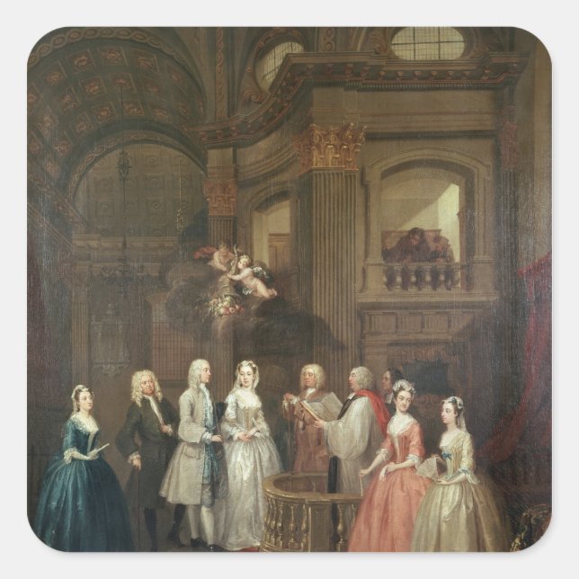 Adesivo Quadrado O Casamento de Stephen Beckingham e Mary Cox (Frente)