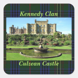 Adesivo Quadrado O Castelo Culzean do Kennedy Clan, escocês, Tartan