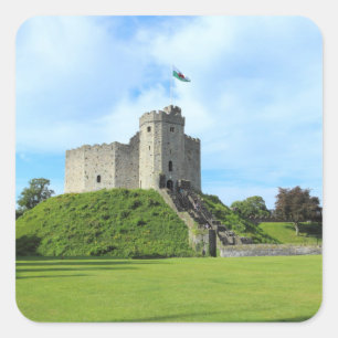 Adesivo Quadrado O castelo de Cardiff mantem II