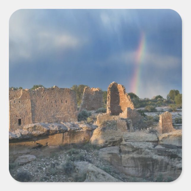 Adesivo Quadrado O Castelo Hovenweep, Monumento Nacional Hovenweep, (Frente)