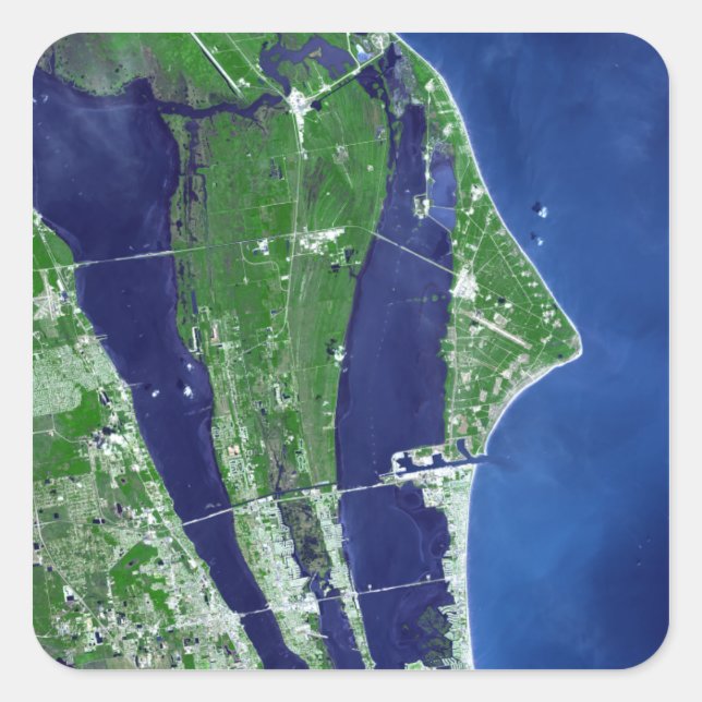 Adesivo Quadrado O Centro Espacial John F Kennedy (Frente)