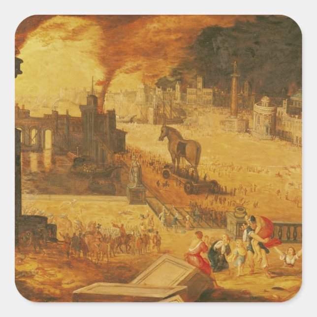 Adesivo Quadrado O cerco de Troia (Frente)